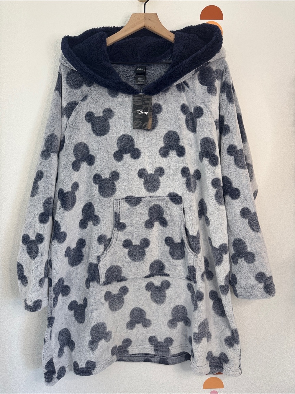 Disney Mickey Plush Hooded Sleep Lounger, Fleece Pajama Pullover Size XXL N0239